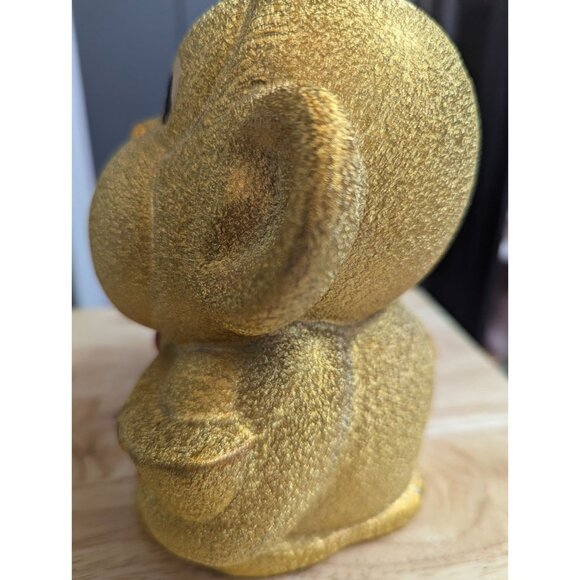 Ceramic Gold Fleck Monkey Bank - Year of the Monkey piggy bank 7 inch red tie - Picture 6 of 10